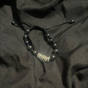 Elegant Black and Silver Beaded Bracelet